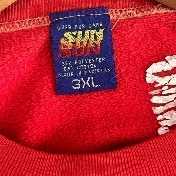 Vintage |  Naughty but Nice Festive Christmas Ugly Sweater crewneck red - 3XL - Picture 4 of 6